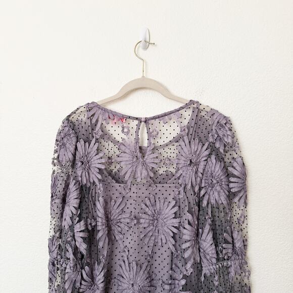 Anthropologie Purple Lace Blouse - Picture 6 of 12